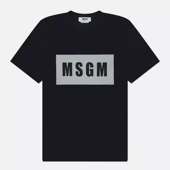 Мужская футболка MSGM Box Macrologo Print, цвет чёрный, размер XL