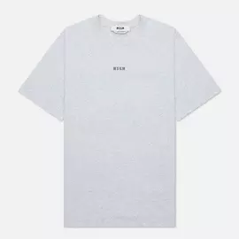 Мужская футболка MSGM Micrologo Basic Crew Neck, цвет серый, размер L