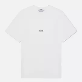 Мужская футболка MSGM Micrologo, цвет белый, размер L