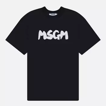 Мужская футболка MSGM New Brush Stroke, цвет чёрный, размер XL