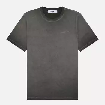 Мужская футболка MSGM Signature Tonal Embroidery, цвет серый, размер L