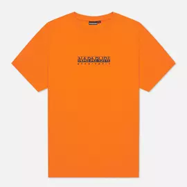Мужская футболка Napapijri Box Logo, цвет оранжевый, размер XXS