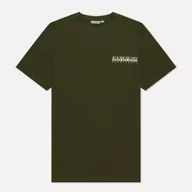 Мужская футболка Napapijri Saretine, цвет зелёный, размер S