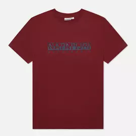 Мужская футболка Napapijri Serber Print, цвет бордовый, размер XL