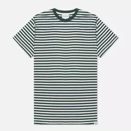Мужская футболка Norse Projects Niels Classic Stripe, цвет зелёный, размер XL