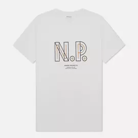 Мужская футболка Norse Projects Niels Teknisk Logo, цвет белый, размер S