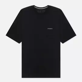 Мужская футболка Patagonia Line Logo Ridge Pocket Responsibili-Tee, цвет чёрный, размер XXL