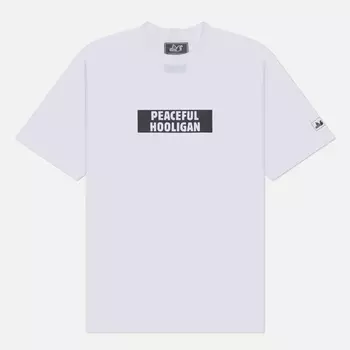 Мужская футболка Peaceful Hooligan Box Logo, цвет белый, размер XXXXL