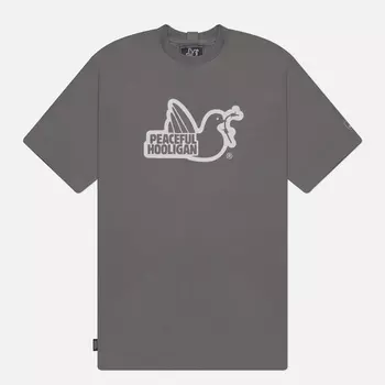 Мужская футболка Peaceful Hooligan Outline Dove, цвет серый, размер XXXL