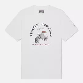 Мужская футболка Peaceful Hooligan Scooter, цвет белый, размер XL