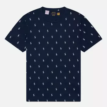 Мужская футболка Polo Ralph Lauren All Over Pony Cotton Jersey Sleep, цвет синий, размер XL