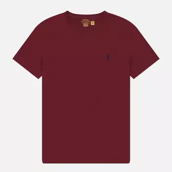 Мужская футболка Polo Ralph Lauren Classic Crew Neck 26/1 Jersey, цвет бордовый, размер L