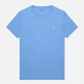 Мужская футболка Polo Ralph Lauren Classic Crew Neck 26/1 Jersey, цвет голубой, размер XXS