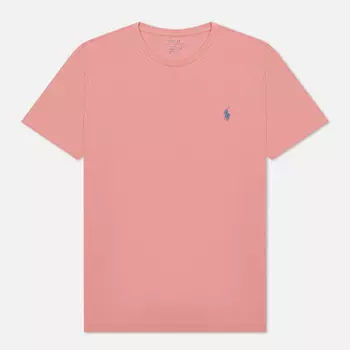 Мужская футболка Polo Ralph Lauren Classic Crew Neck 26/1 Jersey, цвет розовый, размер XL