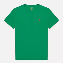 Мужская футболка Polo Ralph Lauren Classic Crew Neck 26/1 Jersey, цвет зелёный, размер XXXL