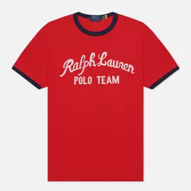 Мужская футболка Polo Ralph Lauren Classic Fit Embroidered Mesh, цвет красный, размер XXXL