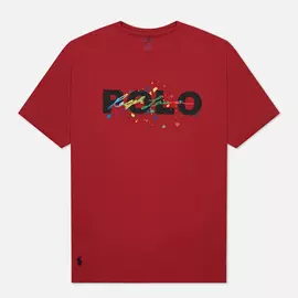 Мужская футболка Polo Ralph Lauren Classic Fit Paint Splatter Logo, цвет красный, размер S
