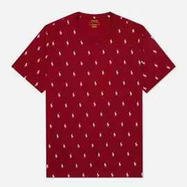 Мужская футболка Polo Ralph Lauren Crew Neck All Over Print Sleep Top, цвет красный, размер M