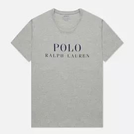 Мужская футболка Polo Ralph Lauren Crew Neck Chest Branded Sleep Top, цвет серый, размер L