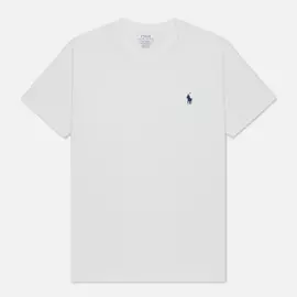 Мужская футболка Polo Ralph Lauren Custom Fit Crew Neck 26/1 Jersey, цвет белый, размер M