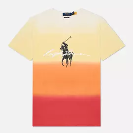 Мужская футболка Polo Ralph Lauren Custom Slim Fit Dip-Dyed Graphic, цвет оранжевый, размер S