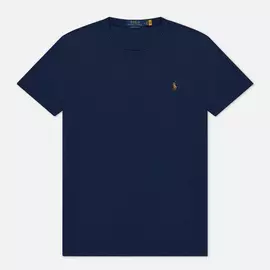 Мужская футболка Polo Ralph Lauren Custom Slim Fit Interlock, цвет синий, размер M