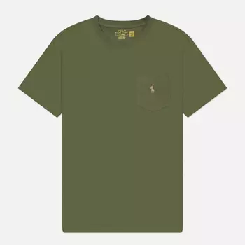Мужская футболка Polo Ralph Lauren Embroidered Logo Pocket Classic Fit, цвет зелёный, размер XL
