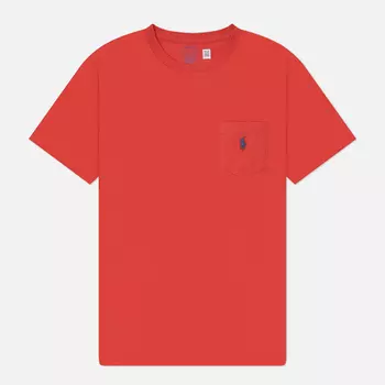 Мужская футболка Polo Ralph Lauren Embroidered Logo Pocket Classic Fit, цвет красный, размер XXL