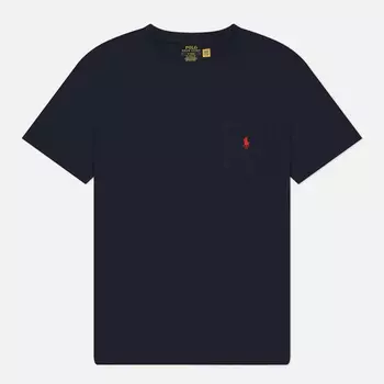 Мужская футболка Polo Ralph Lauren Embroidered Logo Pocket Classic Fit, цвет синий, размер M