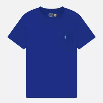 Мужская футболка Polo Ralph Lauren Embroidered Logo Pocket Classic Fit, цвет синий, размер M