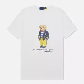 Мужская футболка Polo Ralph Lauren Marina Polo Bear, цвет белый, размер S