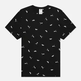Мужская футболка Puma x Maison Kitsune Logo All Over Print, цвет чёрный, размер XS