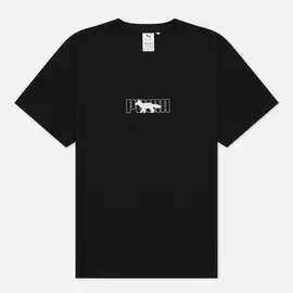 Мужская футболка Puma x Maison Kitsune Logo Oversized, цвет чёрный, размер S