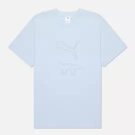 Мужская футболка Puma x Maison Kitsune Print, цвет голубой, размер L