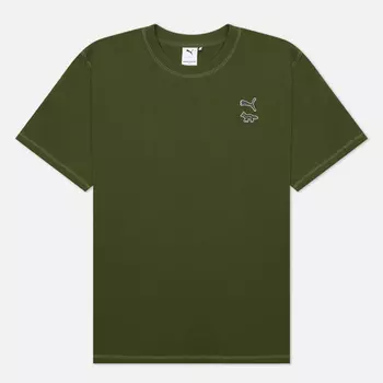 Мужская футболка Puma x Maison Kitsune Print, цвет зелёный, размер L