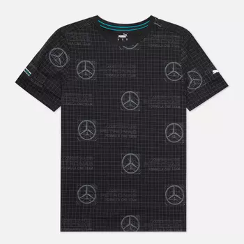 Мужская футболка Puma x Mercedes AMG Petronas F1 Printed Logo, цвет чёрный, размер XL