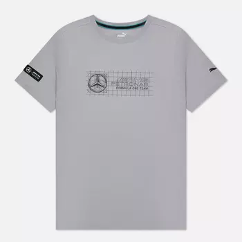 Мужская футболка Puma x Mercedes F1 Logo+, цвет серый, размер S
