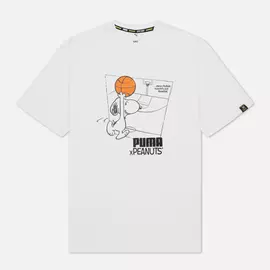 Мужская футболка Puma x Peanuts Archive Logo, цвет белый, размер M