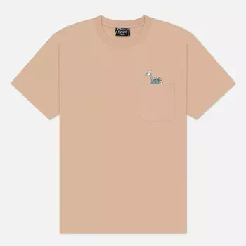 Мужская футболка RIPNDIP Liberty Pocket, цвет бежевый, размер S