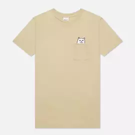 Мужская футболка RIPNDIP Lord Nermal Pocket, цвет бежевый, размер M