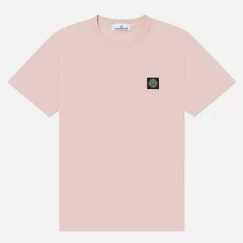 Мужская футболка Stone Island Compass Patch, цвет розовый, размер S