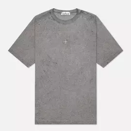 Мужская футболка Stone Island Dust Colour Treatment, цвет серый, размер M