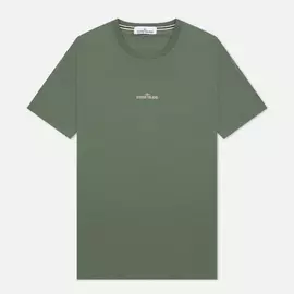 Мужская футболка Stone Island Mixed Media Two Print Slim Fit, цвет оливковый, размер XXL