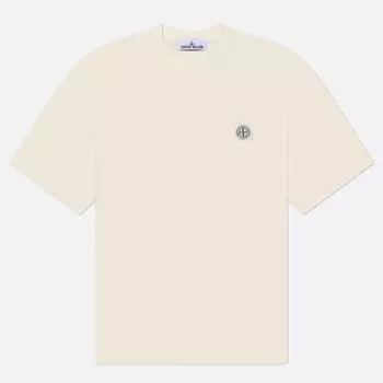 Мужская футболка Stone Island Monocolour Compass Patch, цвет белый, размер L