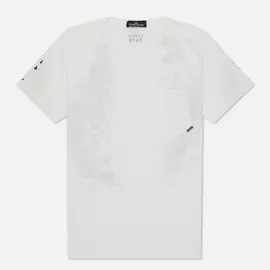 Мужская футболка Stone Island Shadow Project Printed Catch Pocket Mako, цвет белый, размер XXL