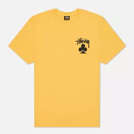 Мужская футболка Stussy Club Pigment Dyed, цвет жёлтый, размер XXL