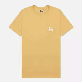 Мужская футболка Stussy SS Basic Stussy, цвет коричневый, размер XL