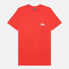 Мужская футболка Stussy SS Basic Stussy, цвет красный, размер M