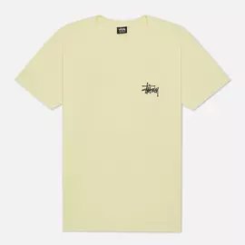 Мужская футболка Stussy SS Basic Stussy, цвет жёлтый, размер M