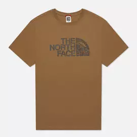 Мужская футболка The North Face Woodcut Dome, цвет коричневый, размер XXS
